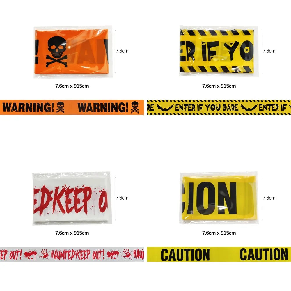 9M Halloween Warning Tapes Decoration Danger Caution Warning Signs Line Outdoor Scary Horror Props Halloween Decoration 2024 - Charlie Dolly