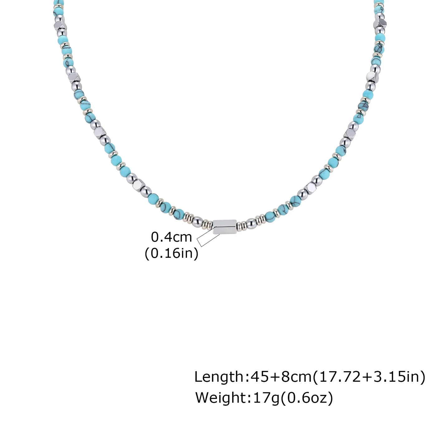 Natural Stone Unisex Beaded Necklace