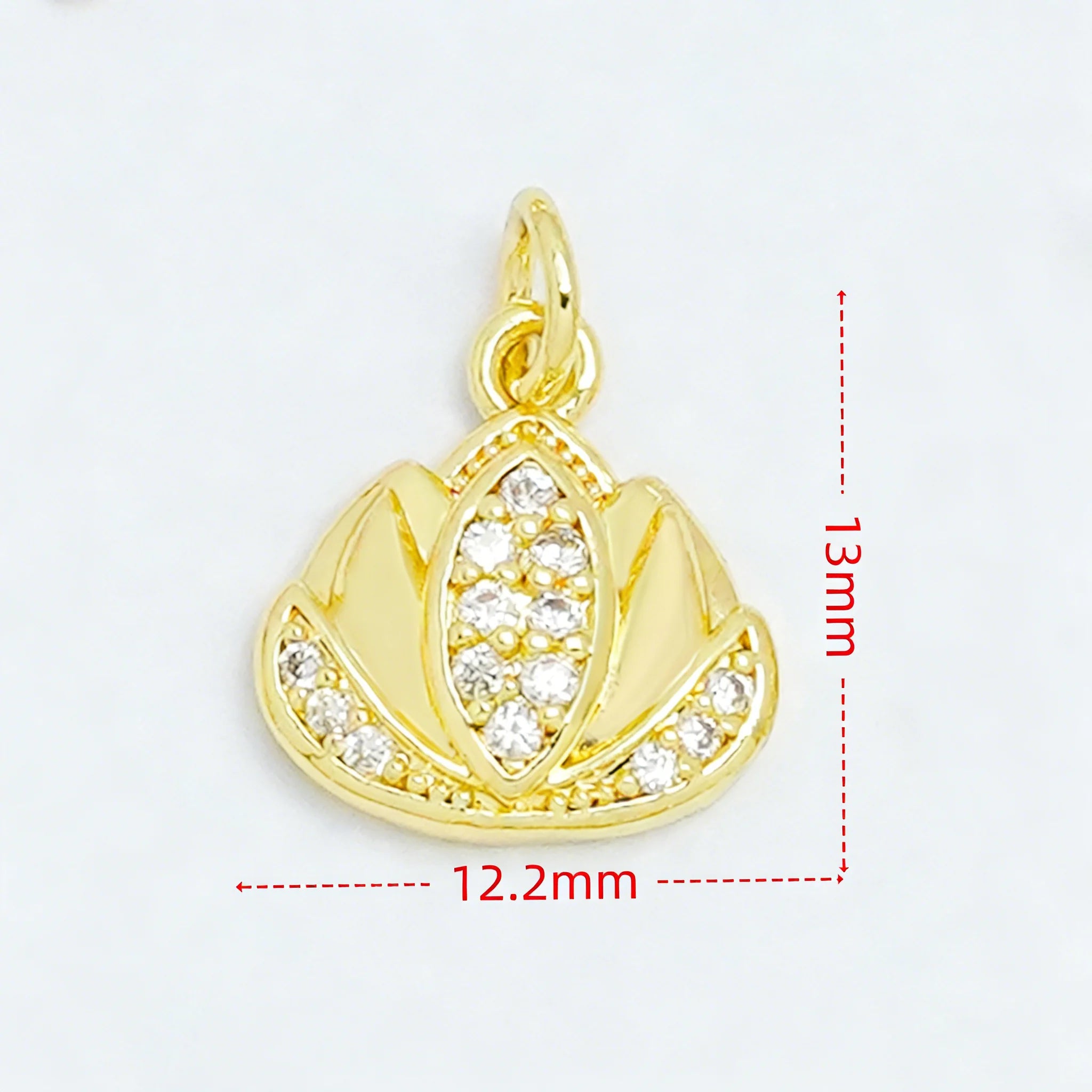 4Pcs Pendants Sparkling Elegant Brass Zirconia Lotus Tulip Flower Charms DIY Jewelry for Necklace Bracelet Daily Party Accessory