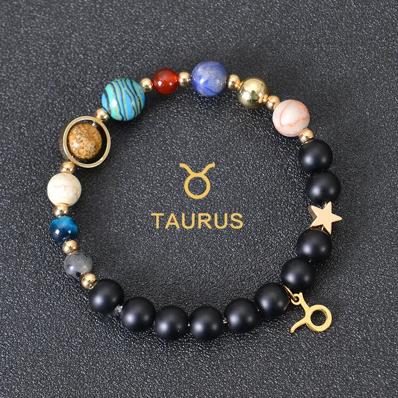 Zodiac Bracelets for Women 12 Constellations Crystal Stone Bracelet for Birthday Zodiac Gifts Constellation Charm Bracelet