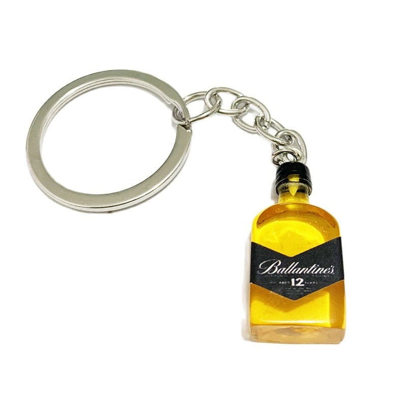 Wine Bottle Keychain Resin Simulation Mini Beer Cocktail Men Women Boyfriend Key Chain Alcohol Lovers Father's Day Gift - Charlie Dolly