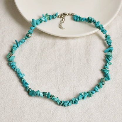 Handmade Beaded Shell Pendant Necklace Pearl Flower Clavicle Chain Vintage Turquoise Choker Necklace Jewelry for Women Gifts