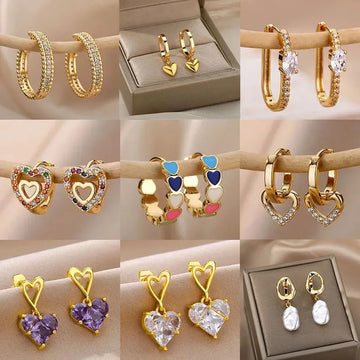 Colorful Heart Earrings For Women Stainless Steel Enamel Metal Heart Stud Earring Femme Party Valentine Boho Jewelry Gift 2025