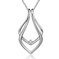 Zinc Alloy Simple Ring Holder Pendant Necklace Geometric Clear Rhinestone Necklace Women Fashion Jewelry Gift 42cm(16 4/8") Long - Charlie Dolly