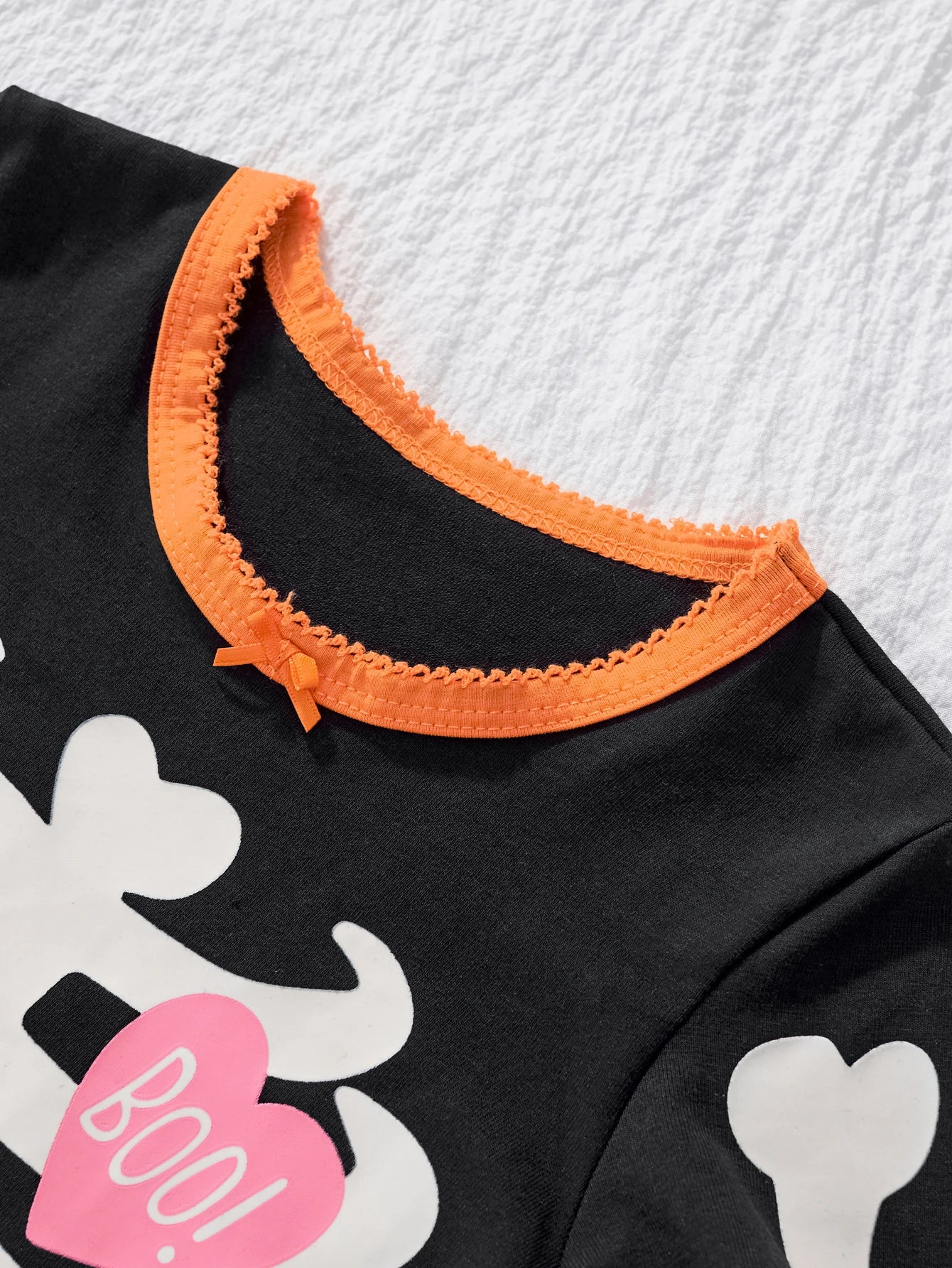 Halloween Little Girl Night Light Skull Print Long Sleeve T Shirt Trousers Set Kids Night Party Trick Or Treat Dress Up costume - Charlie Dolly