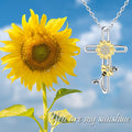 925 Sterling Silver Cross Sunflower Bumble Bee Honeycomb Necklaces Jewelry Mothers Day Birthday Gifts For Women Teen Girls Wife - Charlie Dolly