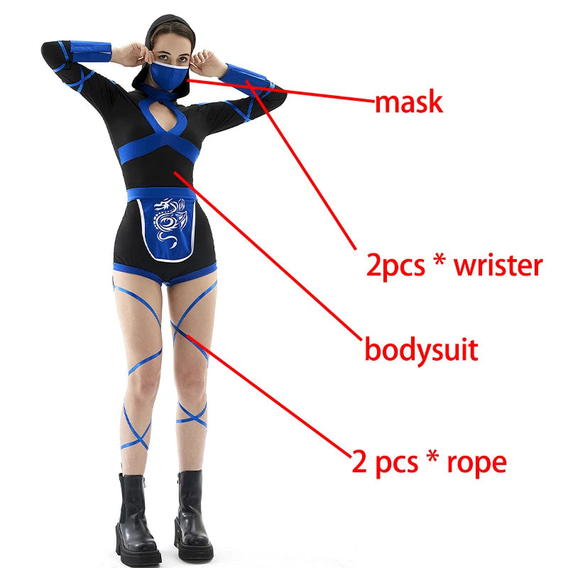 Women Sexy Ninja Costume Anime Dragon Samurai Ninja Cosplay Jumpsuit U   Charlie Dolly