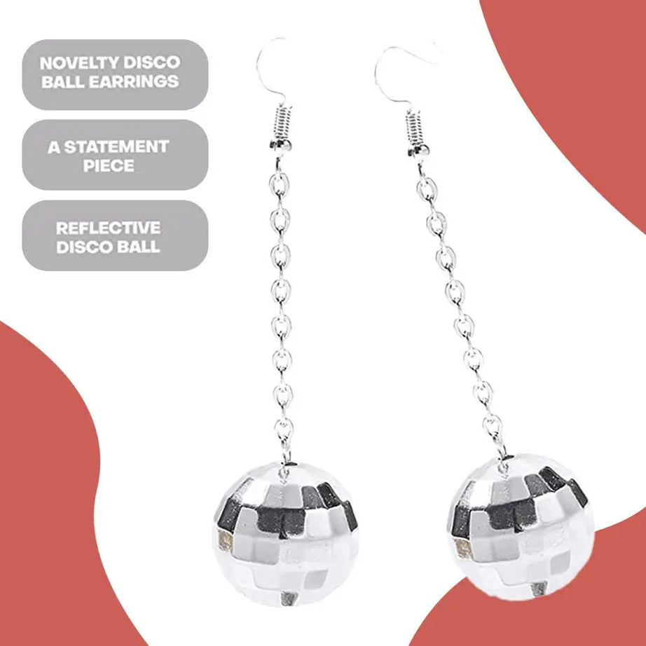 Mirror Disco Ball Drop Earrings Jewelry