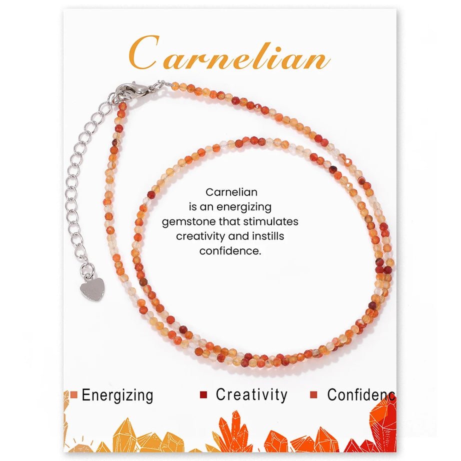 2mm Gemstone Beaded Boho Necklace