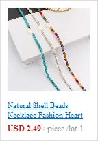 Natural Shell Beads Necklace Korean Fashion Heart Boho Polymer Clay Choker Colorful Pendant Summer Neck  Handmade Female Jewelry