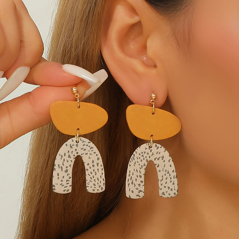 Polymer Clay Confetti Arch Statement Earrings Jewelry