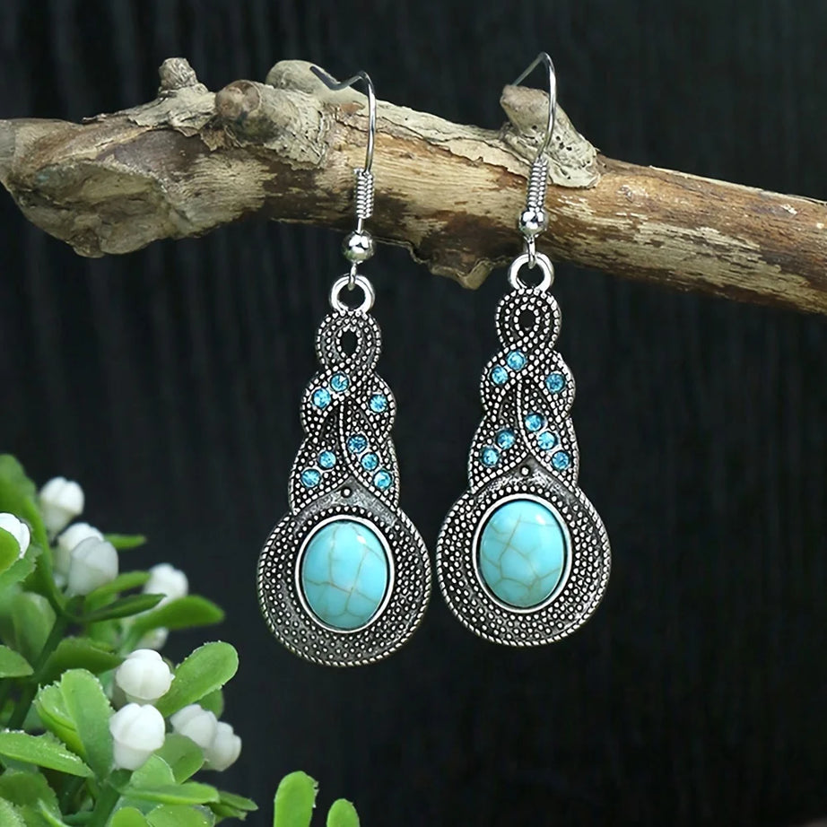 Turquoise Tree Of Life Earrings Set Jewelry