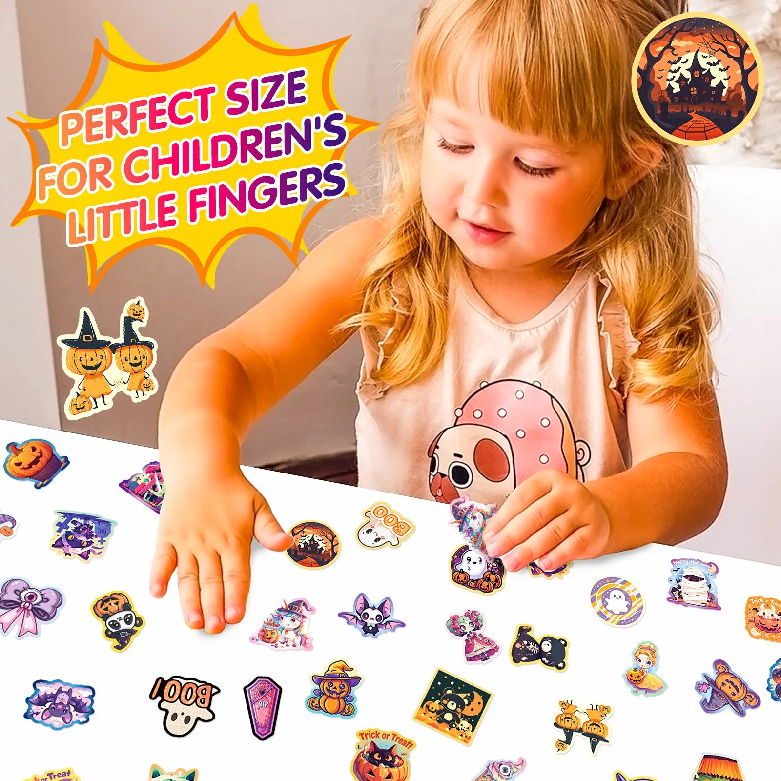 50pcs Halloween Pumpkin Bat Castle Graffiti Sticker DIY Laptops Water Bottles Phones Decorative Stickers Perfect Gift for Kids - Charlie Dolly