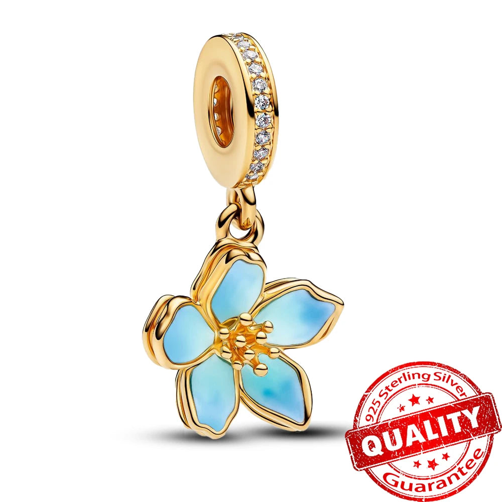 High Quality 925 Sterling Silver Lotus Coral Seahorse Love Cube Fortune Bag Pendant Fit DIY Bracelet Necklace Wedding Party Gift