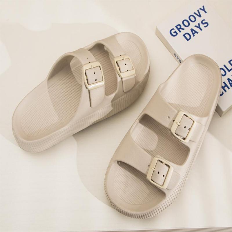 Feslishoet Women Platform Double Button Sandals Swimming Pool Gym House Shower Quickdrying Opentoed Slippers Indoor Shoes - Charlie Dolly