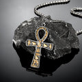 Vintage Ancient Egyptian Ankh Cross Necklaces For Men Women Stainless Steel Cuneiform Characters Pendant Unisex Amulet Jewelry - Charlie Dolly