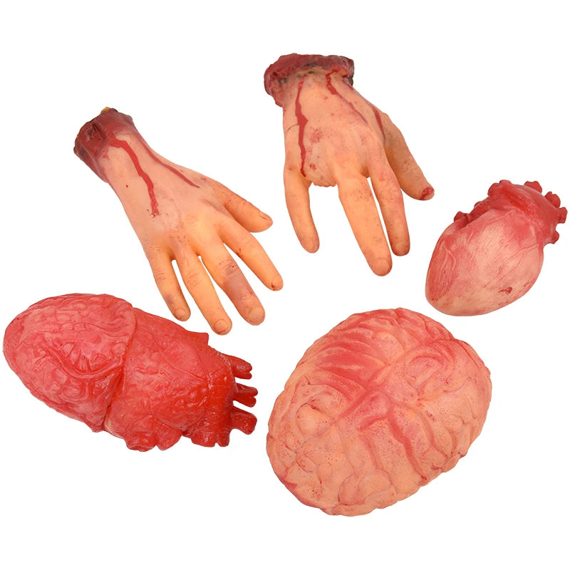 2024 Halloween Fake Human Arm Plastic Hands Foot Bloody Dead Body Parts Outdoor Haunted House Scary Props Halloween Decorations - Charlie Dolly