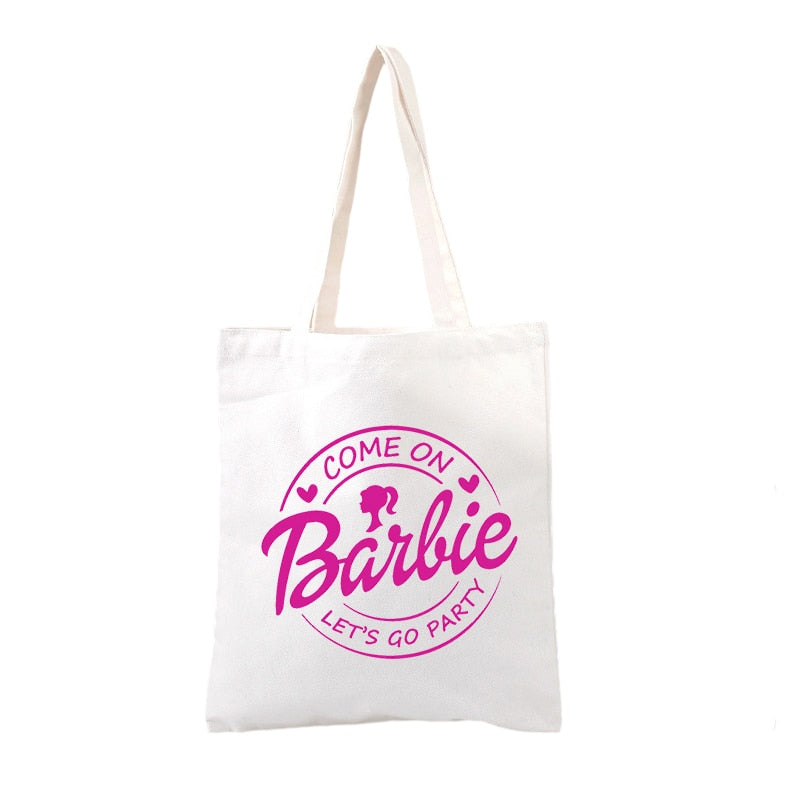 New Kawaii Barbie Canvas Bag Anime Y2K Fashion Casual Large Capacity Shoulder Bags Anime All-Match Shopping Tote Pouch Gifts Toy - Charlie Dolly