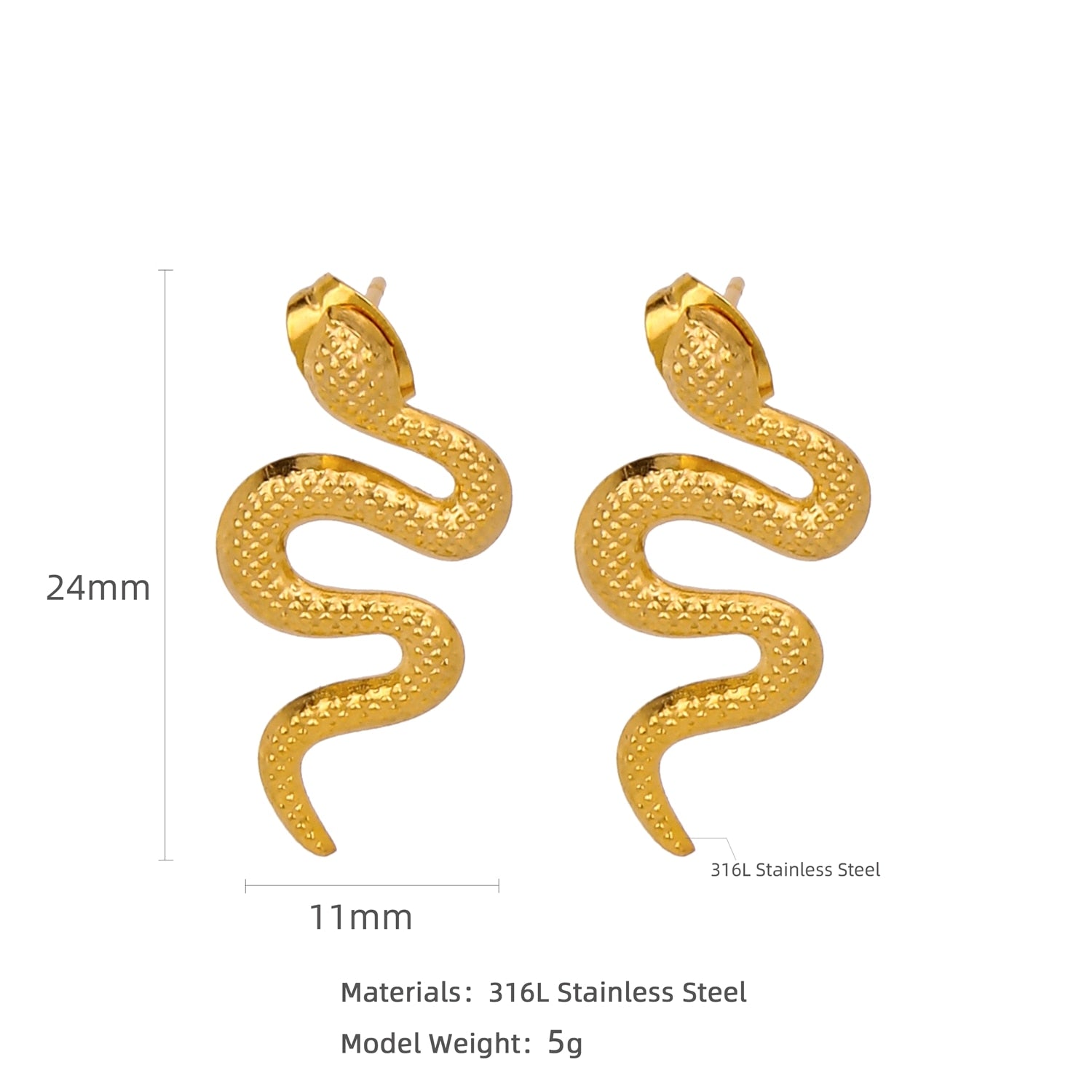 HONGTONG Earrings Irregular Love Shape Stainless Steel Earrings Women's Fashion Cute Metal Texture 18k Earrings Gold Plated - Charlie Dolly
