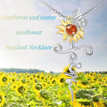 Fashion Income Sunflower Pendant Cross Pendant Necklace Ladies Romantic Flower Jewelry Anniversary Birthday Party Religious Gift - Charlie Dolly