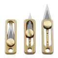 JINRUI New brass Mini push knife pocket push-pull knife portable EDC key chain pendant sharp self-defense unpacking knife - Charlie Dolly