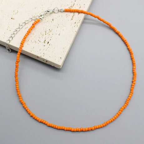 Handmade Seed Bead Colorful Boho Choker Necklace