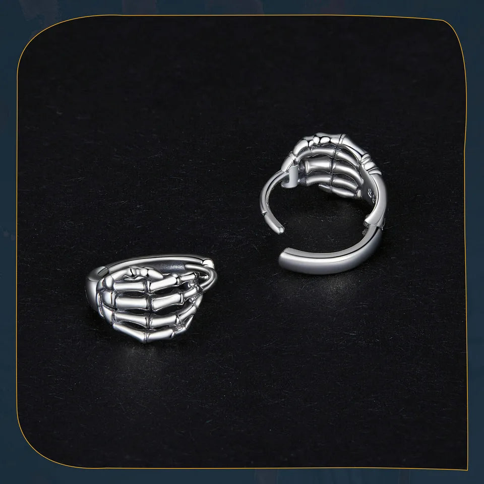 BISAER 925 Sterling Silver Mini Pumpkin Luminous Stud Earrings Enamel Ear Clip For Girl Halloween Party Original Fine Jewelry - Charlie Dolly