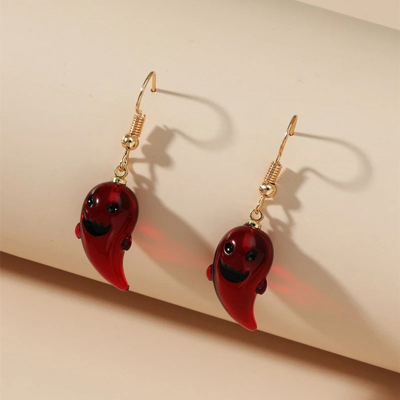 Cute Resin Ghost Dangle Earrings for Women Charm Transparent Spirit Drop Earrings Girls Party Halloween Jewelry Accessories - Charlie Dolly