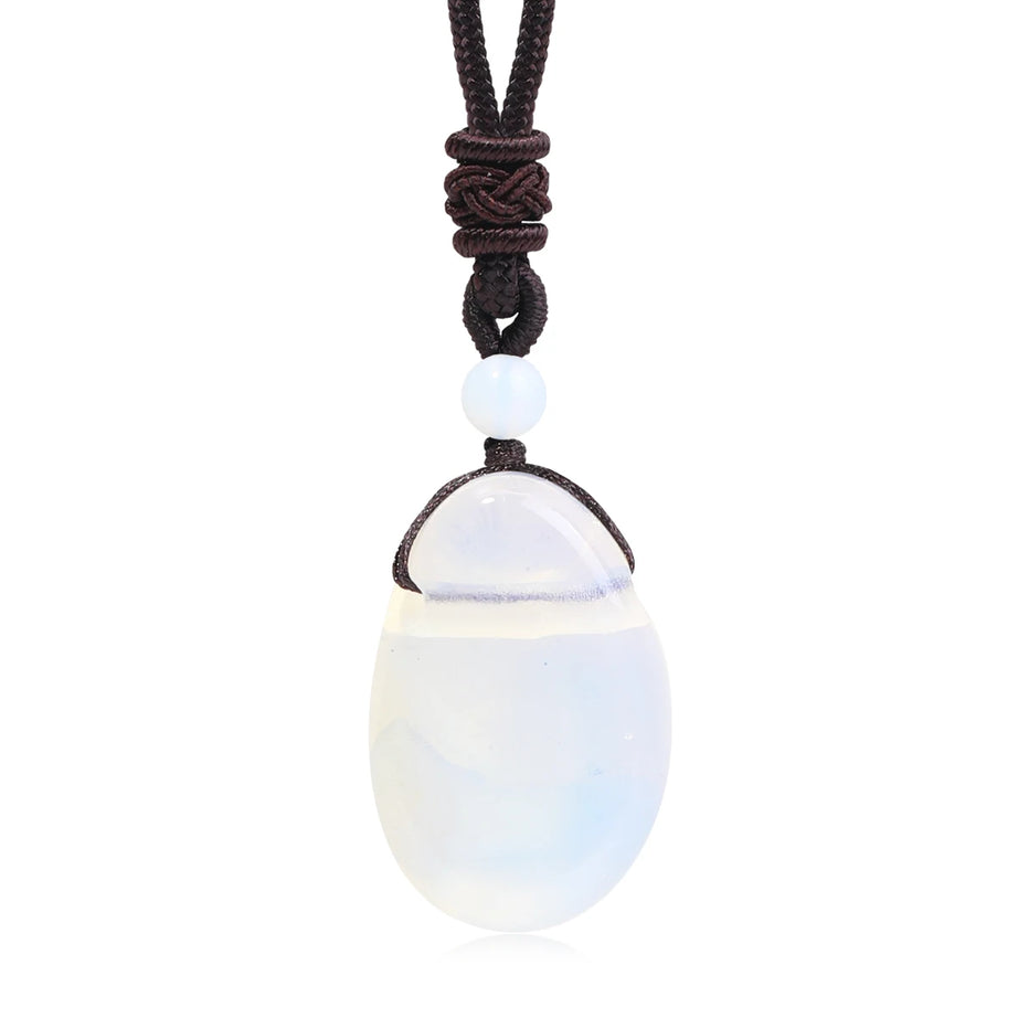 Water Droplet Crystal Pendant, Natural Stone Spiritual Necklace