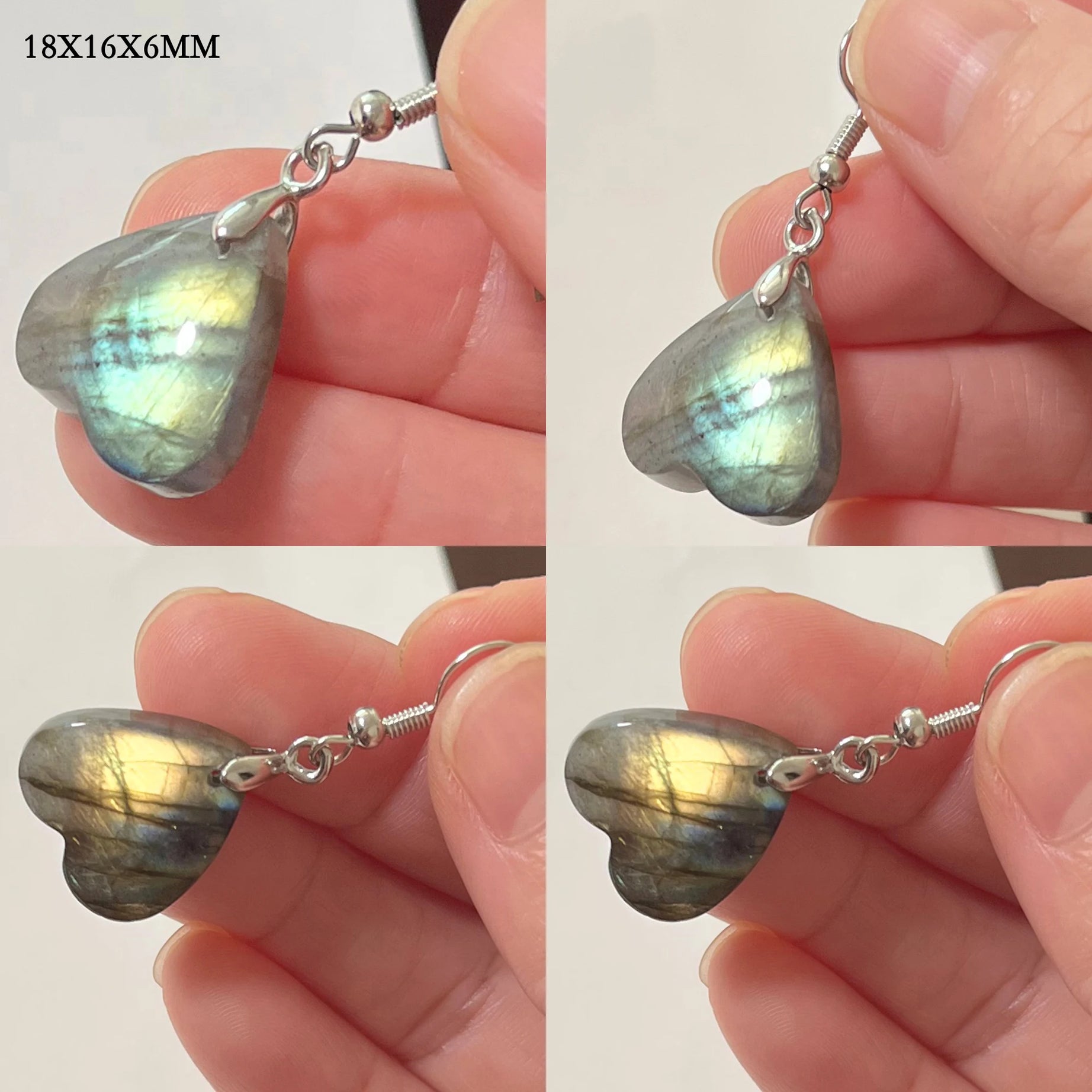Blue Labradorite Pendant & Earrings Set, Raw Natural Stone Unisex Boho Jewelry