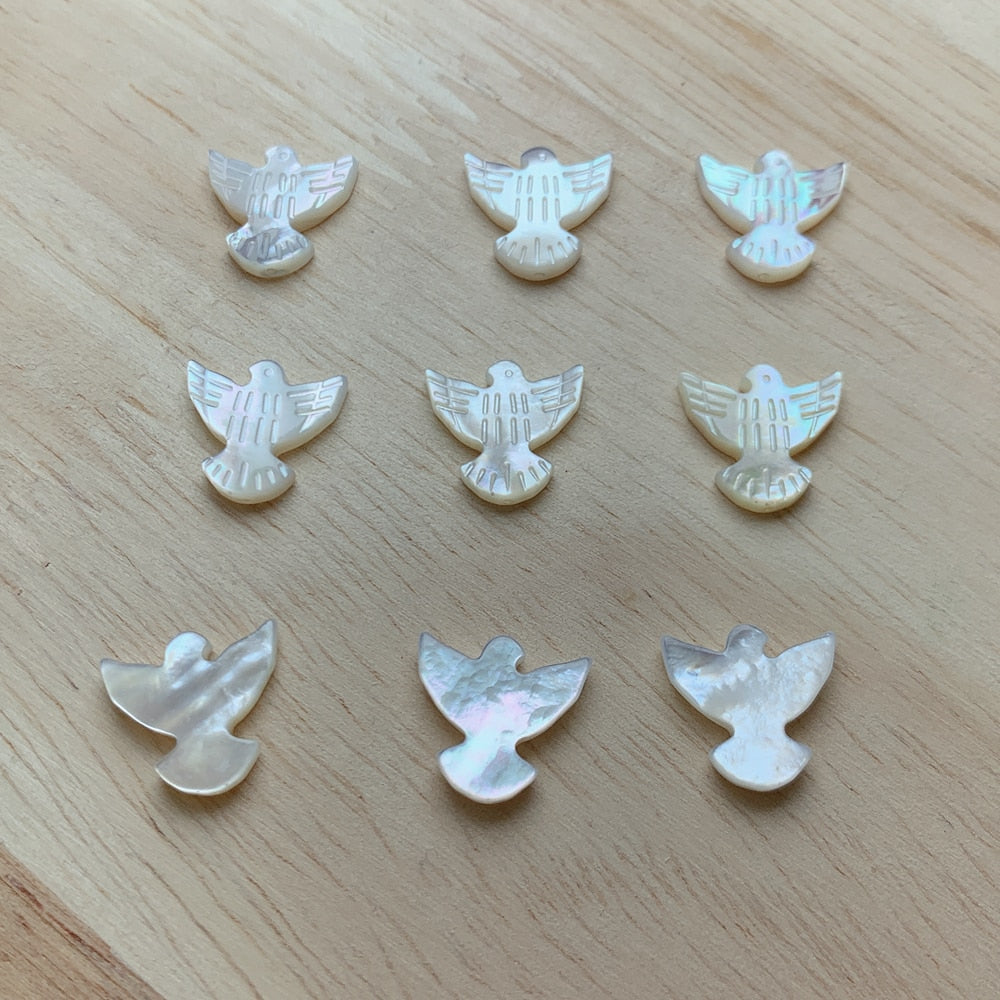 Natural Mother of Pearl Shell Peace Dove Beads Loose Gemstone For Jewelry Making DIY Necklace Bracelet Accessories Wholesale - Charlie Dolly