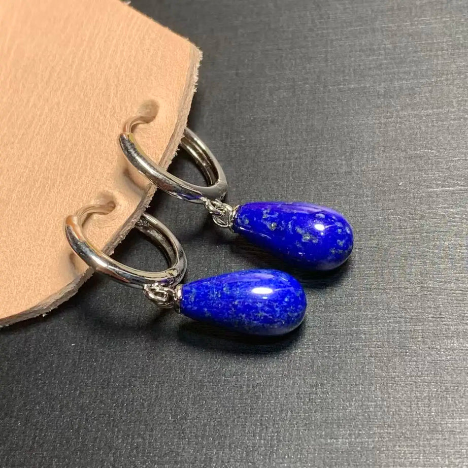 Natural lapis lazuli Stud Earrings For Women Real stainless steel Vintage Femme Gift Prevent Allergy Fine Jewelry - Charlie Dolly