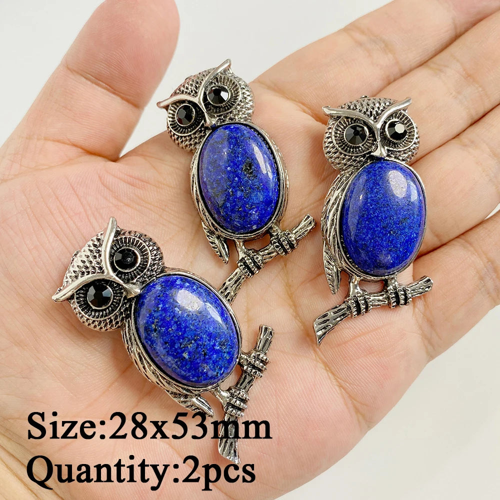 Natural Lapis Lazuli Pendant Blue Heart Square Oval Bullet Stone Charms For Jewelry Making Necklace Earrings Bracelet DIY 2PCS