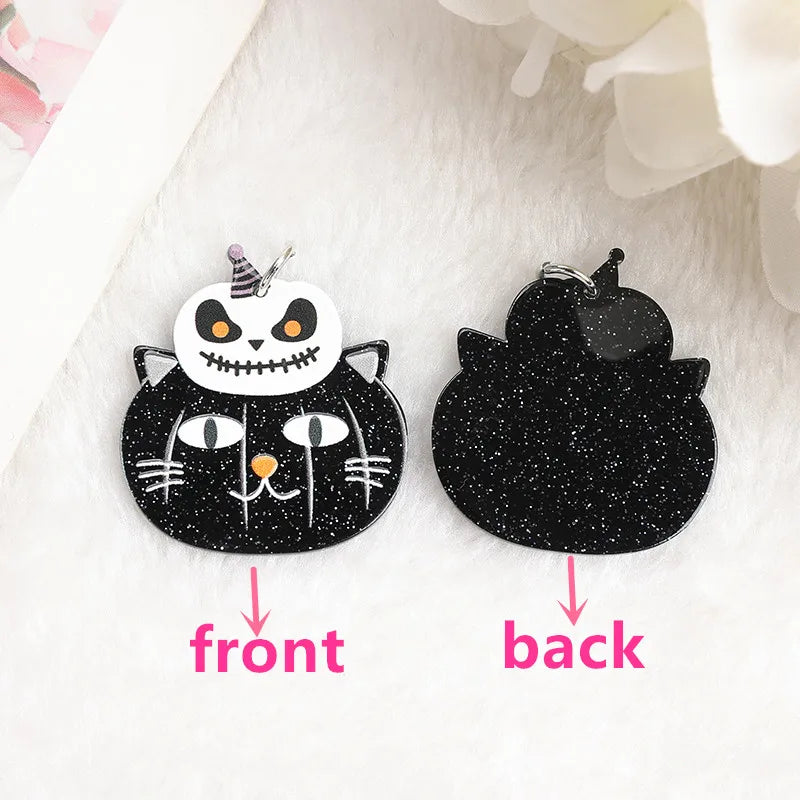 1Pair Halloween Woman Dangle Earrings Acrylic Pumpkin Cat  Drop Earrings For Girl Birthday Gift - Charlie Dolly