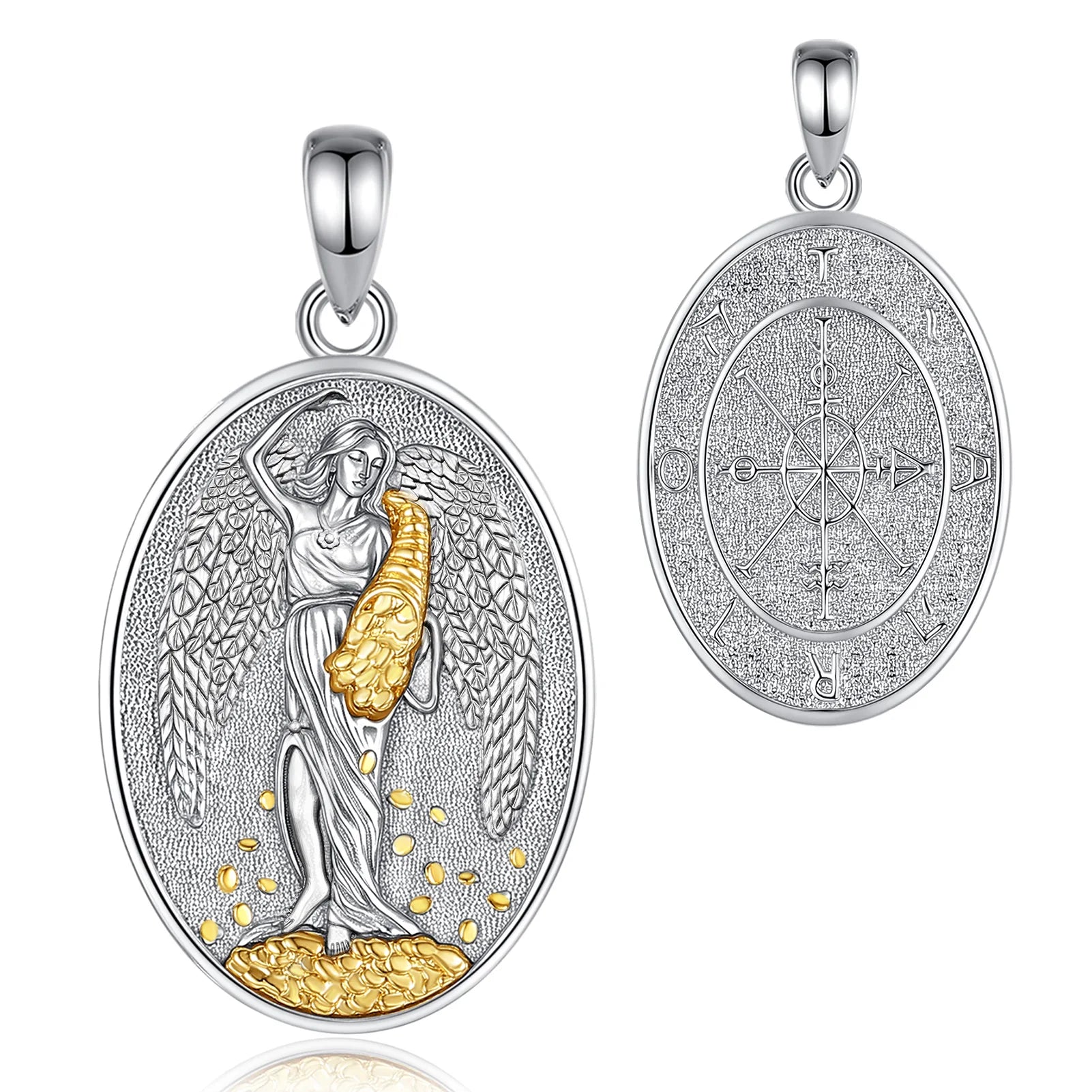 AEONSLOVE 925 Sterling Silver Goddess of Fortune Necklace Handmade Roman Goddess Pendant Mythology Jewelry Gift for Women Men