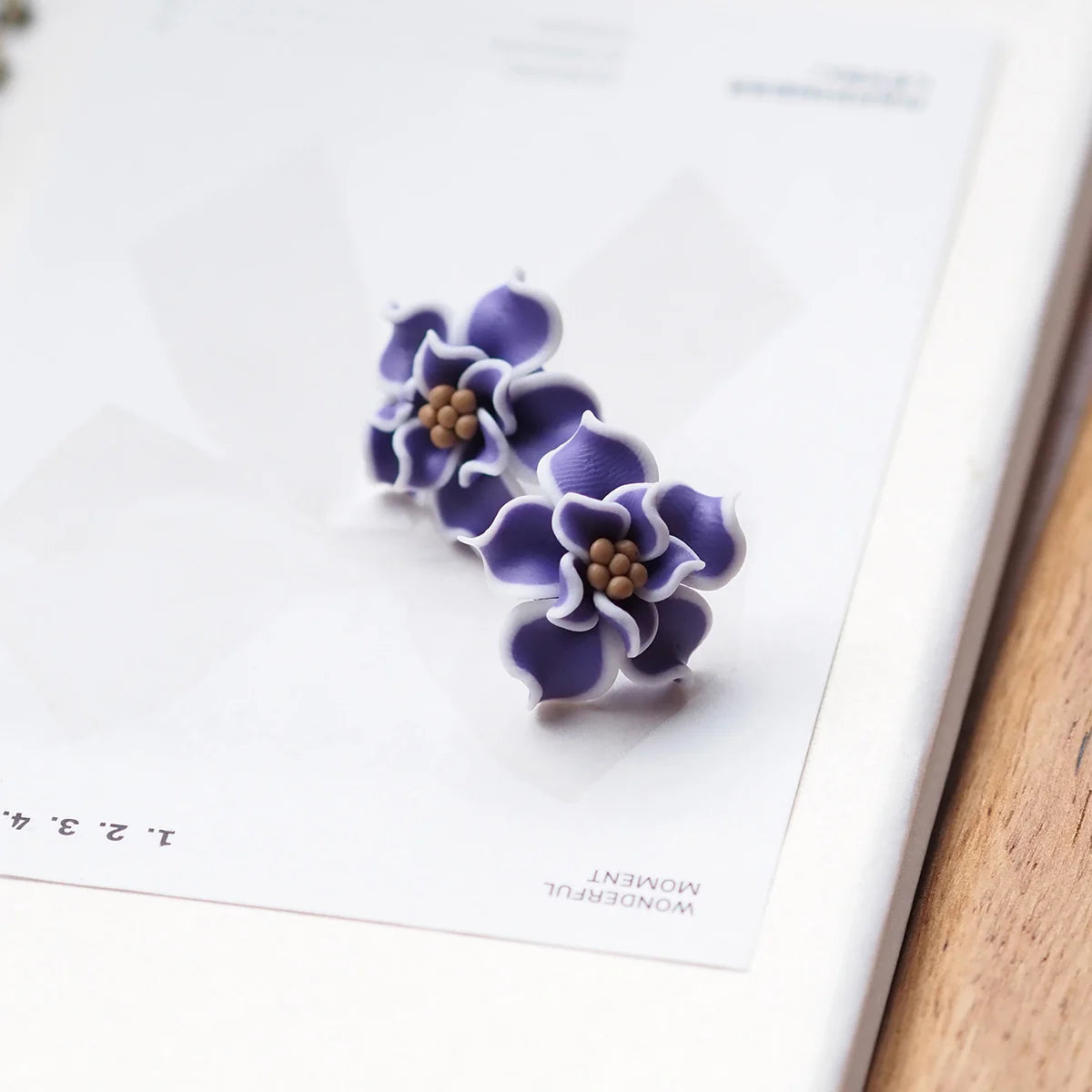 Trendy Handmade Polymer Clay Flower Earrings, 3D Floral Studs for Women,Lightweight Boho Statement Jewelry, Chic Gift