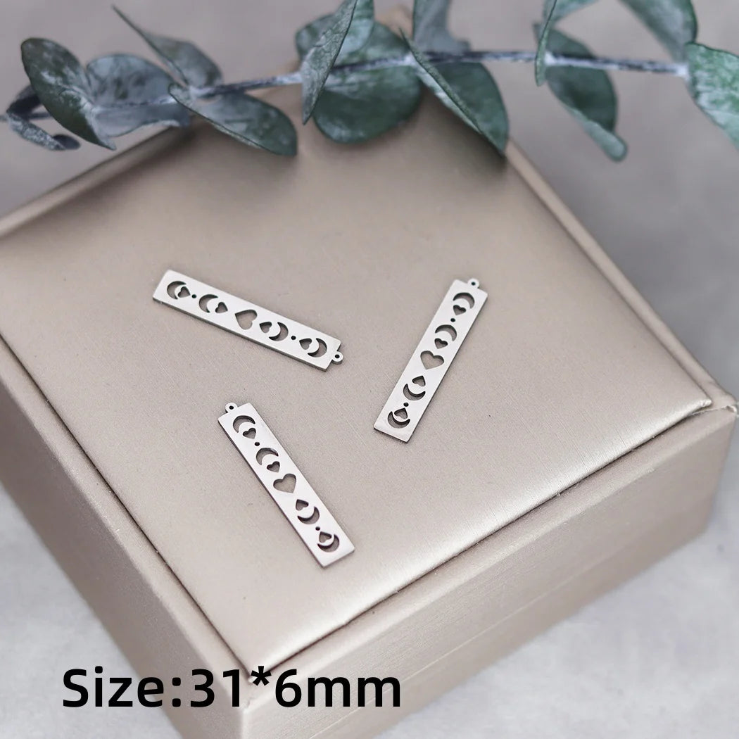 3pcs Stainless Steel Gothic Sun Cross Sword DIY Charms Tassels Star Lotus Flower Earrings Necklace Jewelry Making Amulet Pendant