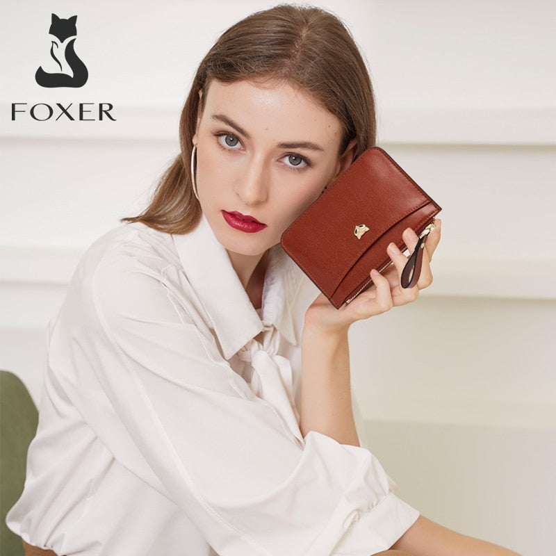 FOXER Brand Female Coin Packet Split Leather Card Holder Women Wallet Gift For Girl&#39;s Stylish Lady Short Clutch Purse Key Cases - Charlie Dolly