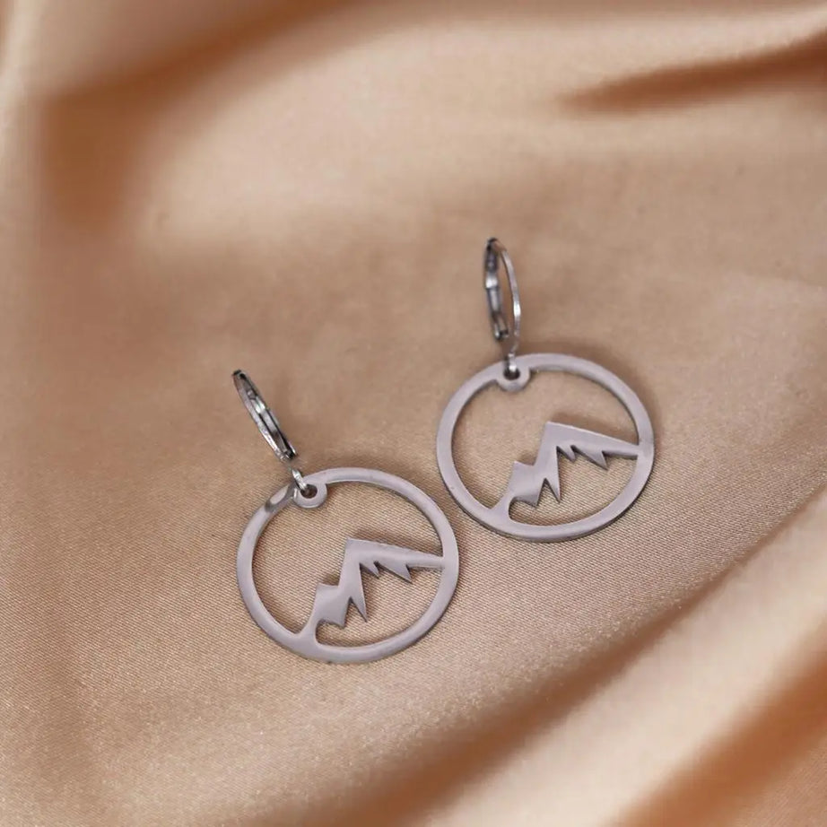 Snowy Mountain Stainless Steel Drop Earrings Jewelry