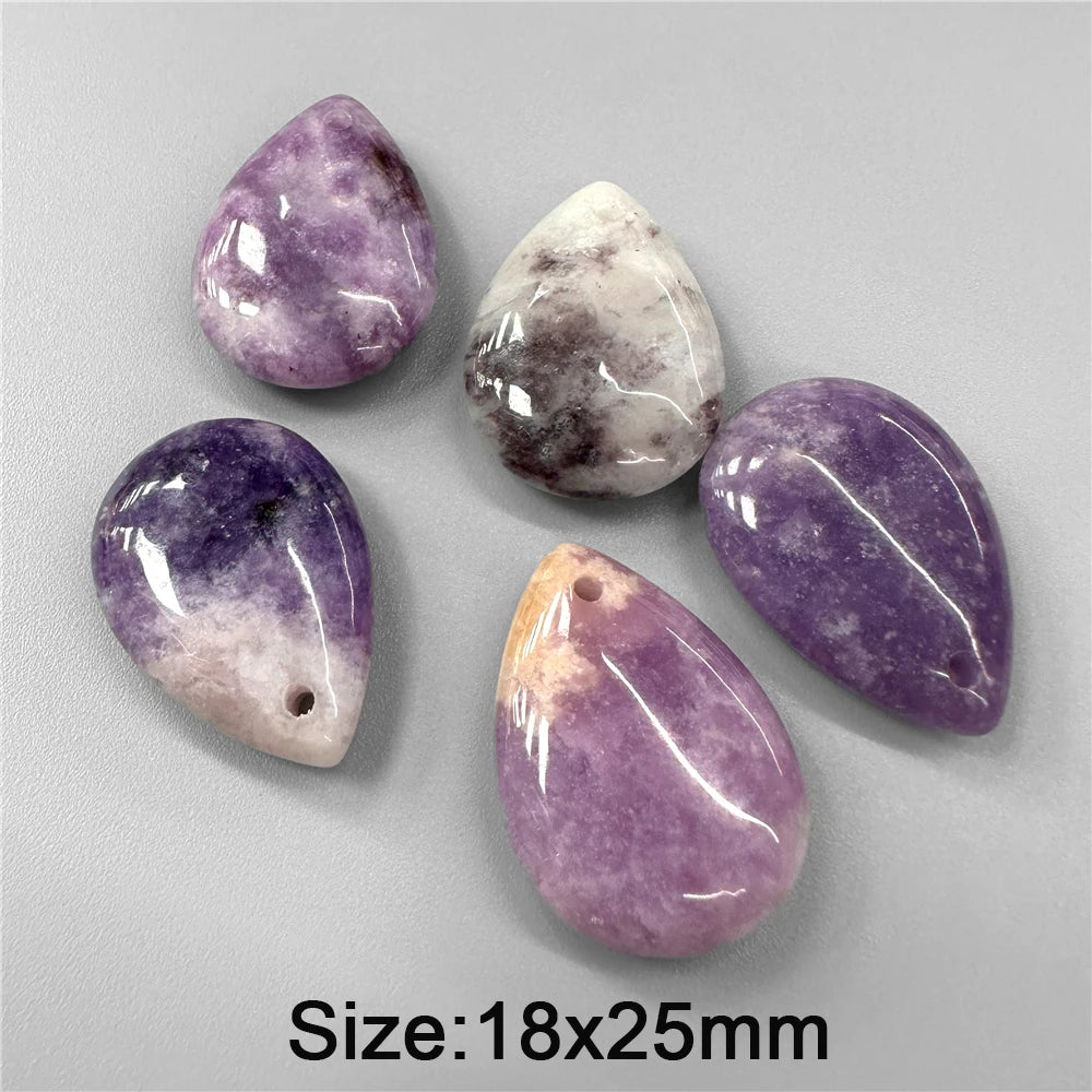 Natural Water Drop Stone Pendant 18x25mm Lapis Lazuli Amethysts Quartzs Charms Bead For Jewelry Making DIY Necklaces Earrings