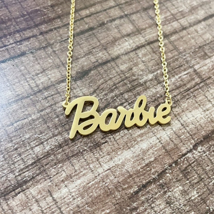 Fashion Barbie Letter Necklace English Alphabet European American Style Girls Accessories for Female Dress Up Clothes Matching