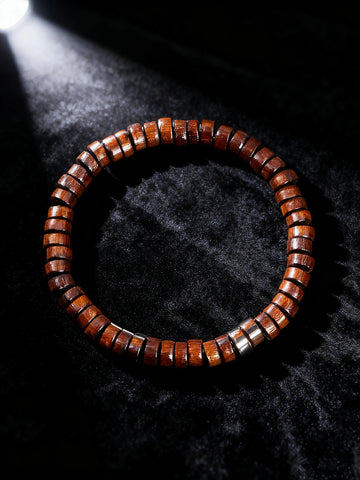 Handmade Bracelet Natural Stone Wood Slice Bead Retro 6x2mm for Vigour & Protection Healing Crystal Spiritual Jewelry Women Gift