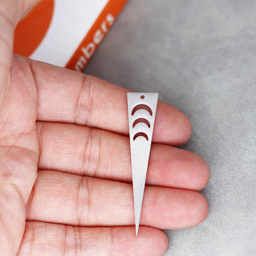 3pcs Triangle Moon Phase Stainless Steel Pendant DIY Craft Personalize Tassels Earrings Necklace Charms for Jewelry Making Women