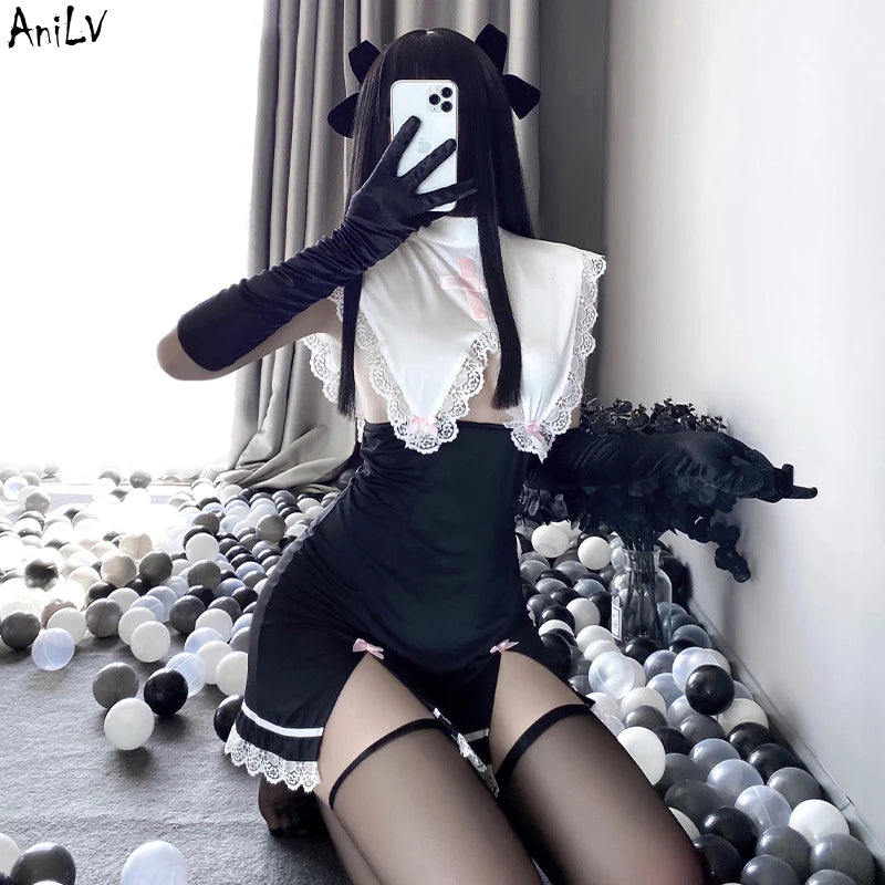 AniLV New Nun Series Uniform Halloween Cosplay Women Medieval Convent Sister Dress Outfit Set Costumes - Charlie Dolly