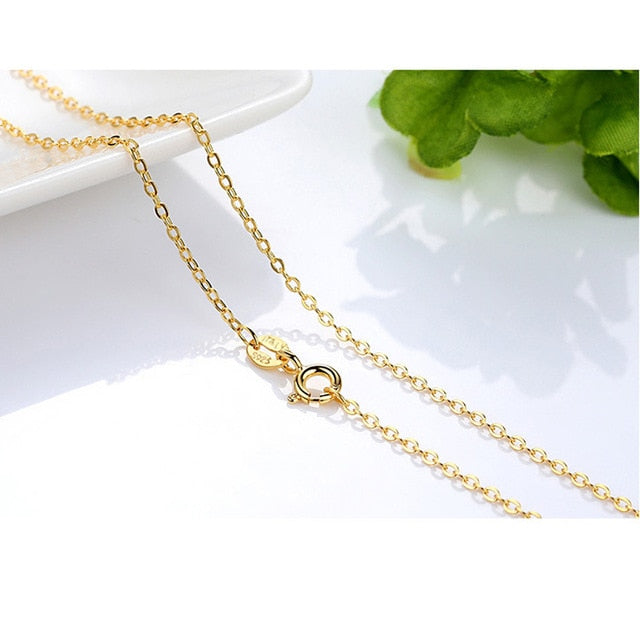 Genuine 14k Gold Color Necklace For Women Water Wave Chain Snake Bone/starry/Cross Chain 18 inches Necklace Pendant Fine Jewelry