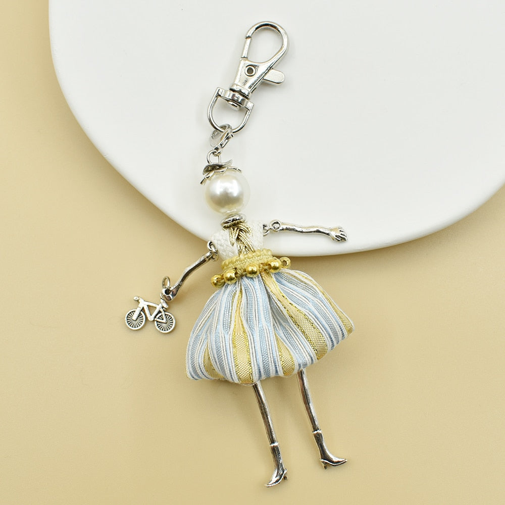 YLWHJJ brand Doll Handmade Cute charm keychain for Women Car Pendant Girls fashion Jewelry Bag key chains Accessories key ring - Charlie Dolly