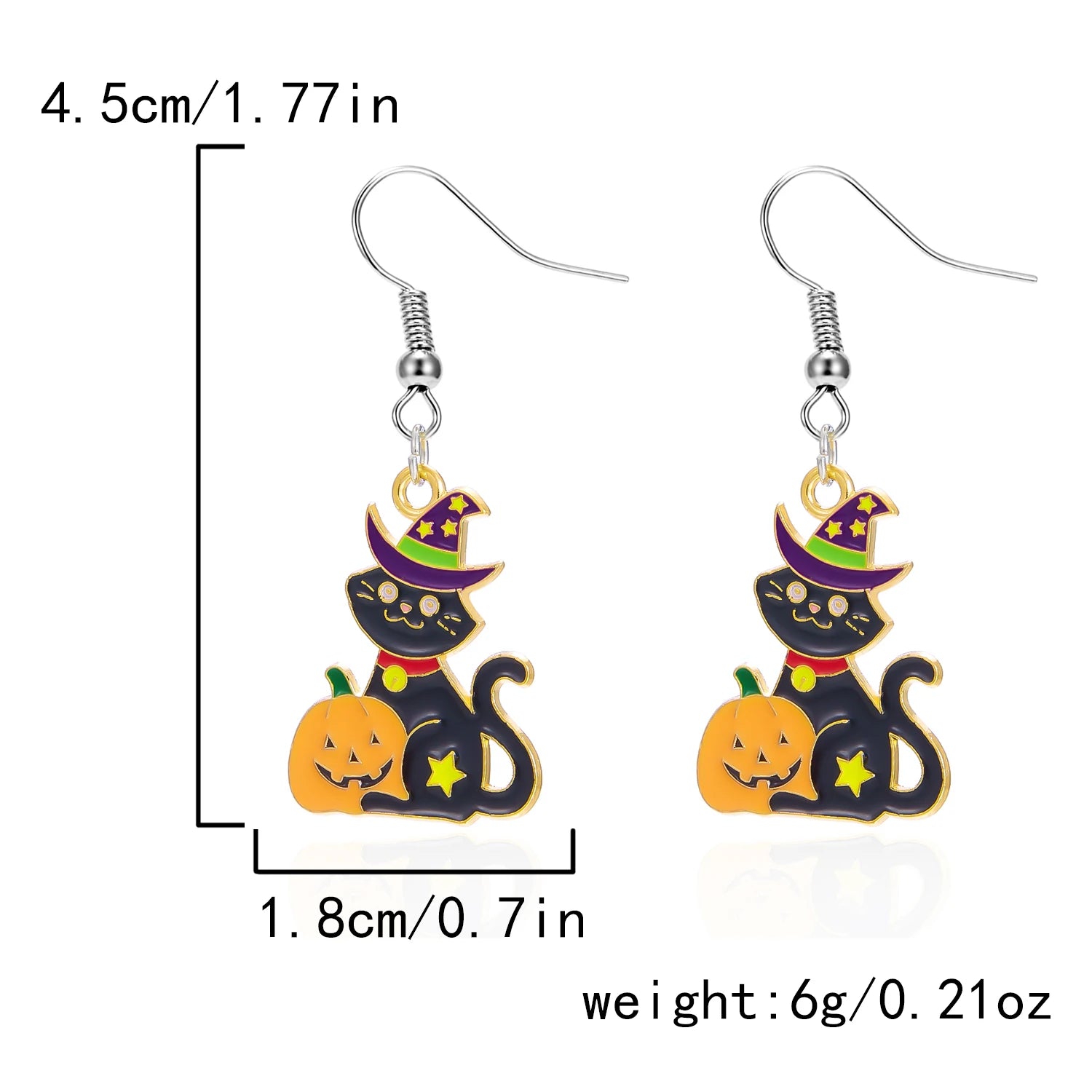 Fashion Halloween Black Cat Drop Earrings for Women Funny Laughing Pumpkin Spider Earring Girls Office Party Jewelry Accessories - Charlie Dolly