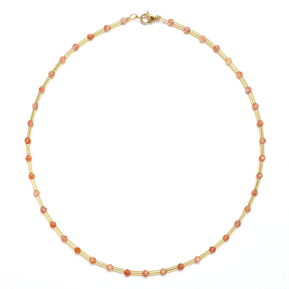 ZMZY Fashion Boho Necklace Women Jewelry Natural Stone Choker Healing Tiny Beads Clavicle Chain Crystal Agates Necklace - Charlie Dolly