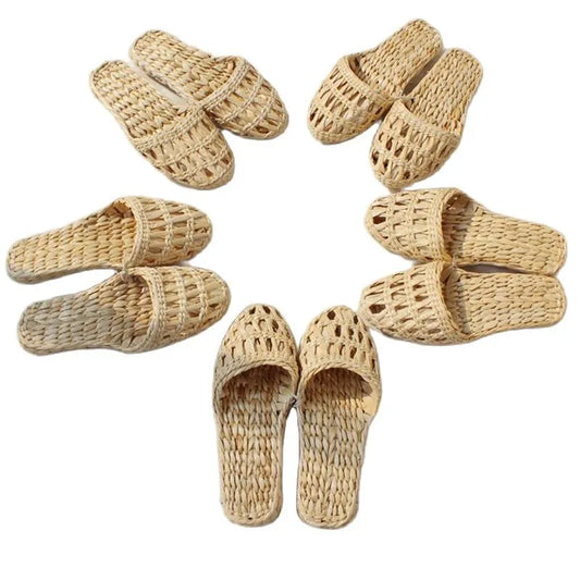 2023 New Ladies Beach Hemp Rope Sandals Couple Cosplay Straw Slippers Men And Women Home Soft Indoor Stage Shoes - Charlie Dolly