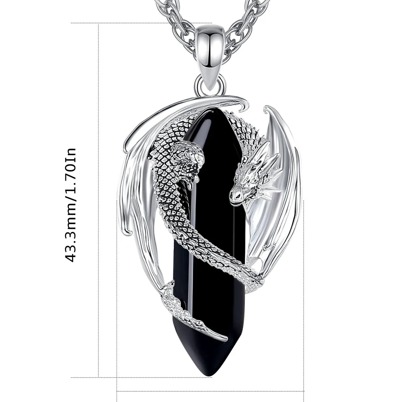 Dragon Natural Stone Hexagonal Prism Necklace